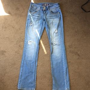 Ripped boot cut jeans